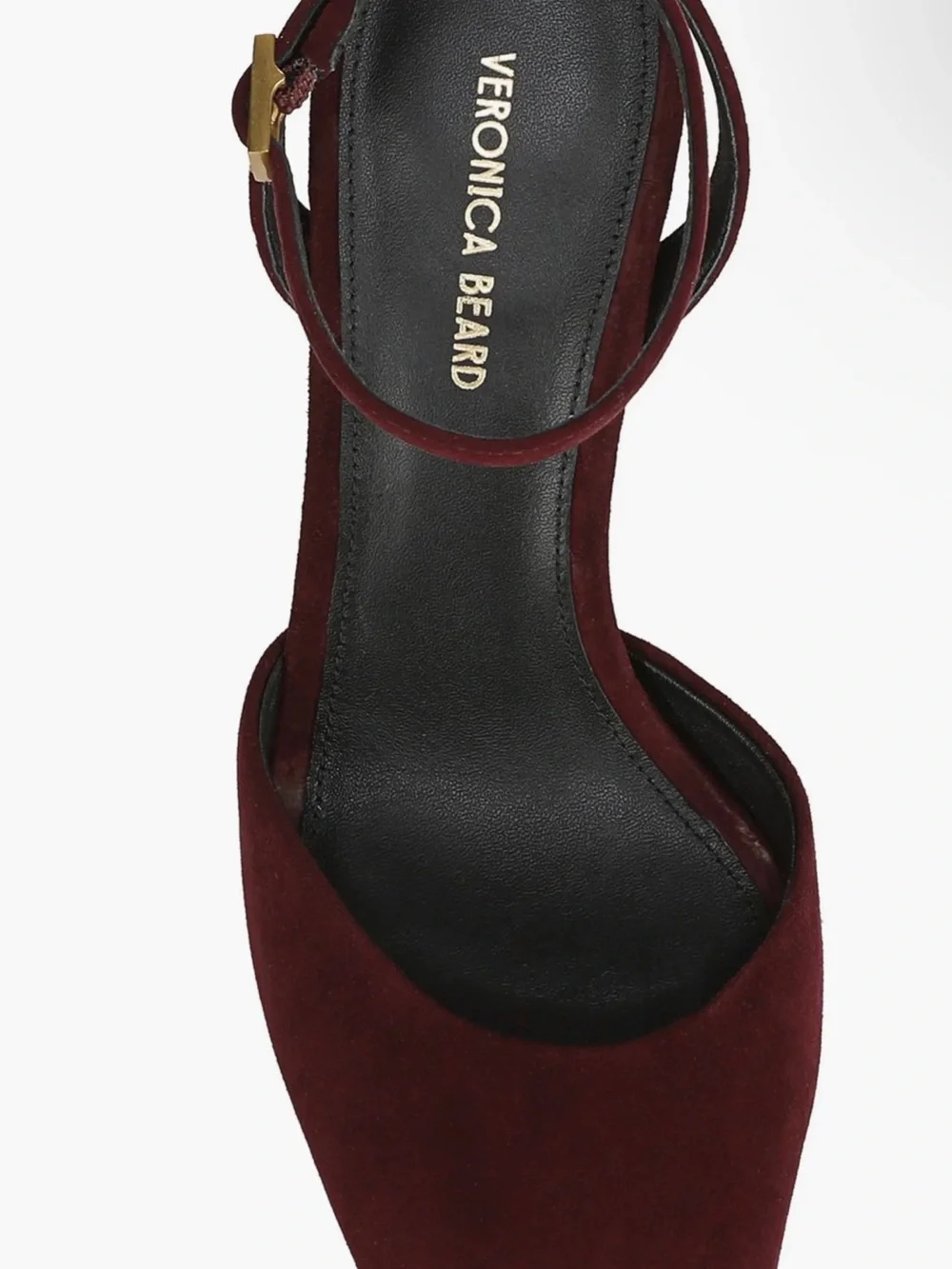 Veronica Beard Brianne Raisin Suede Platform Peep-Toe Ankle-Strap Heels NEW BOX